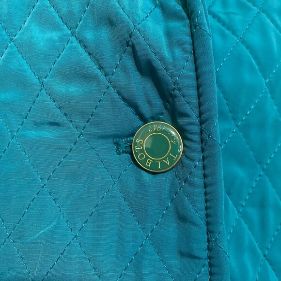 Talbots Quilted Vest Women's Size Large Button-Up Teal Pockets - Picture 2 of 8